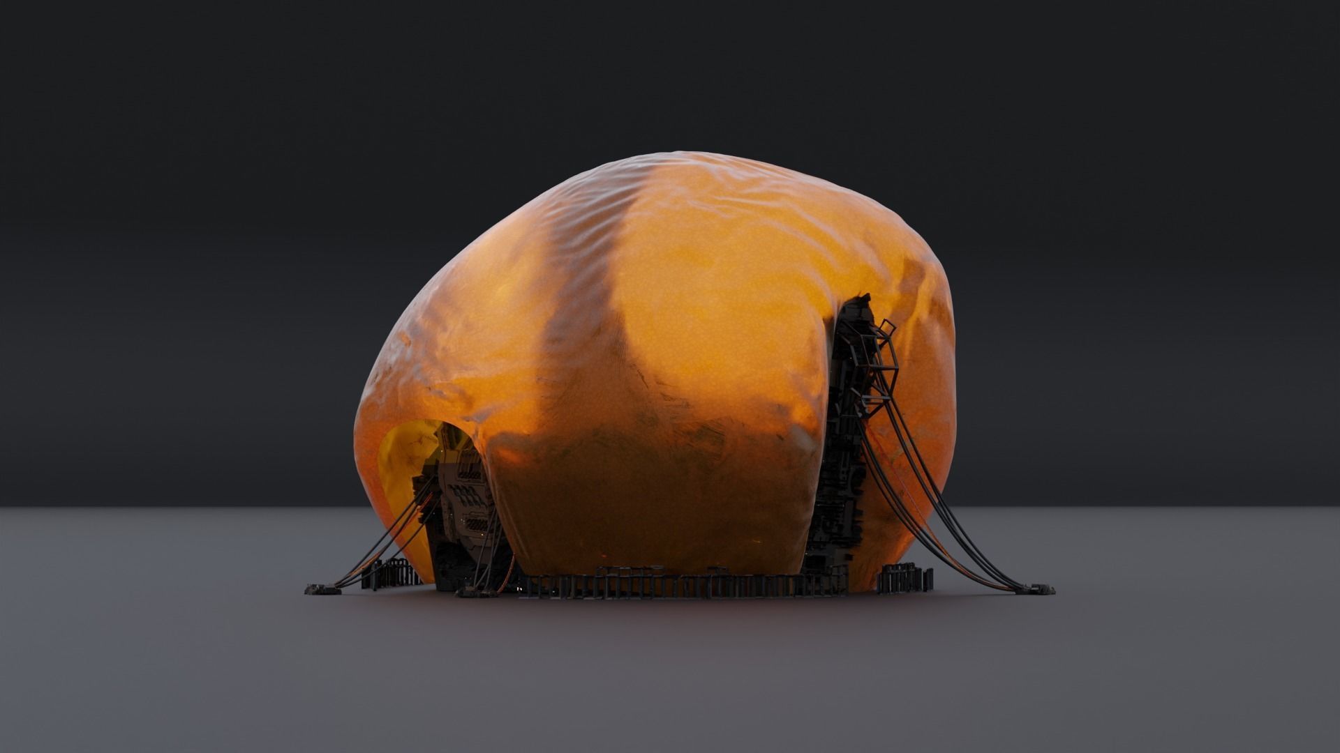 Organic Alien Building Structures Collection 3D model_7