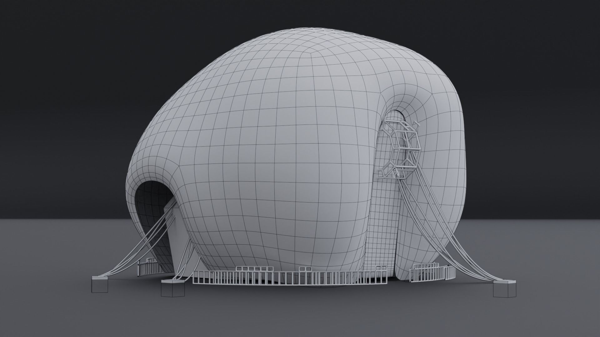 Organic Alien Building Structures Collection 3D model_11