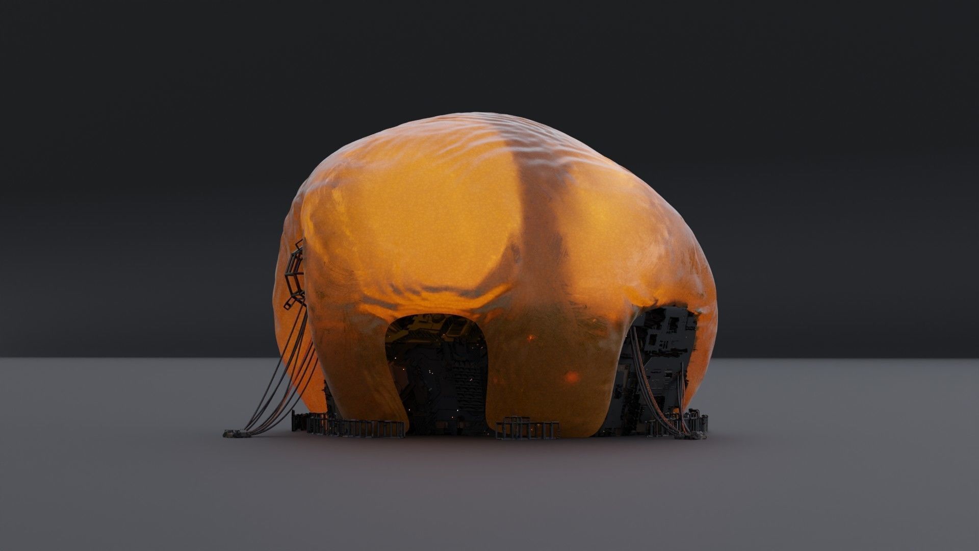 Organic Alien Building Structures Collection 3D model_9