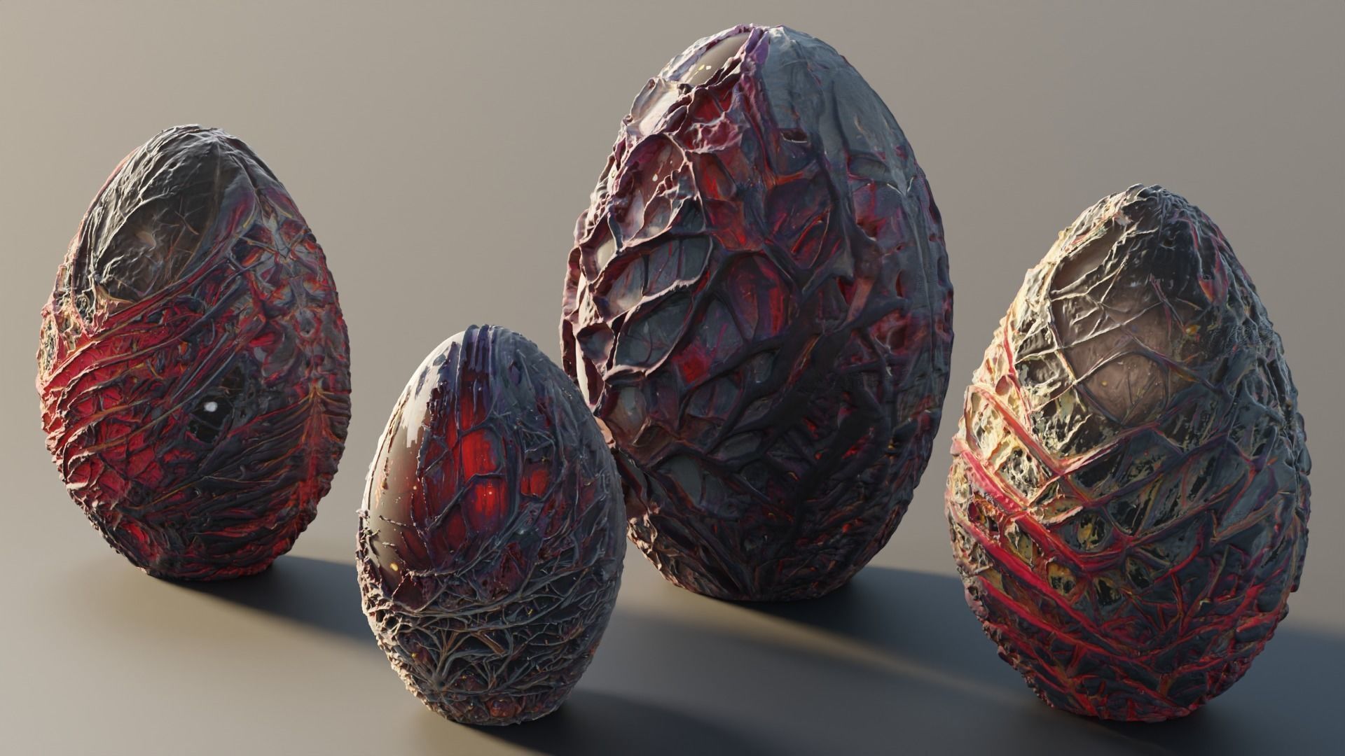 Organic Alien Building Structures Collection 3D model_15