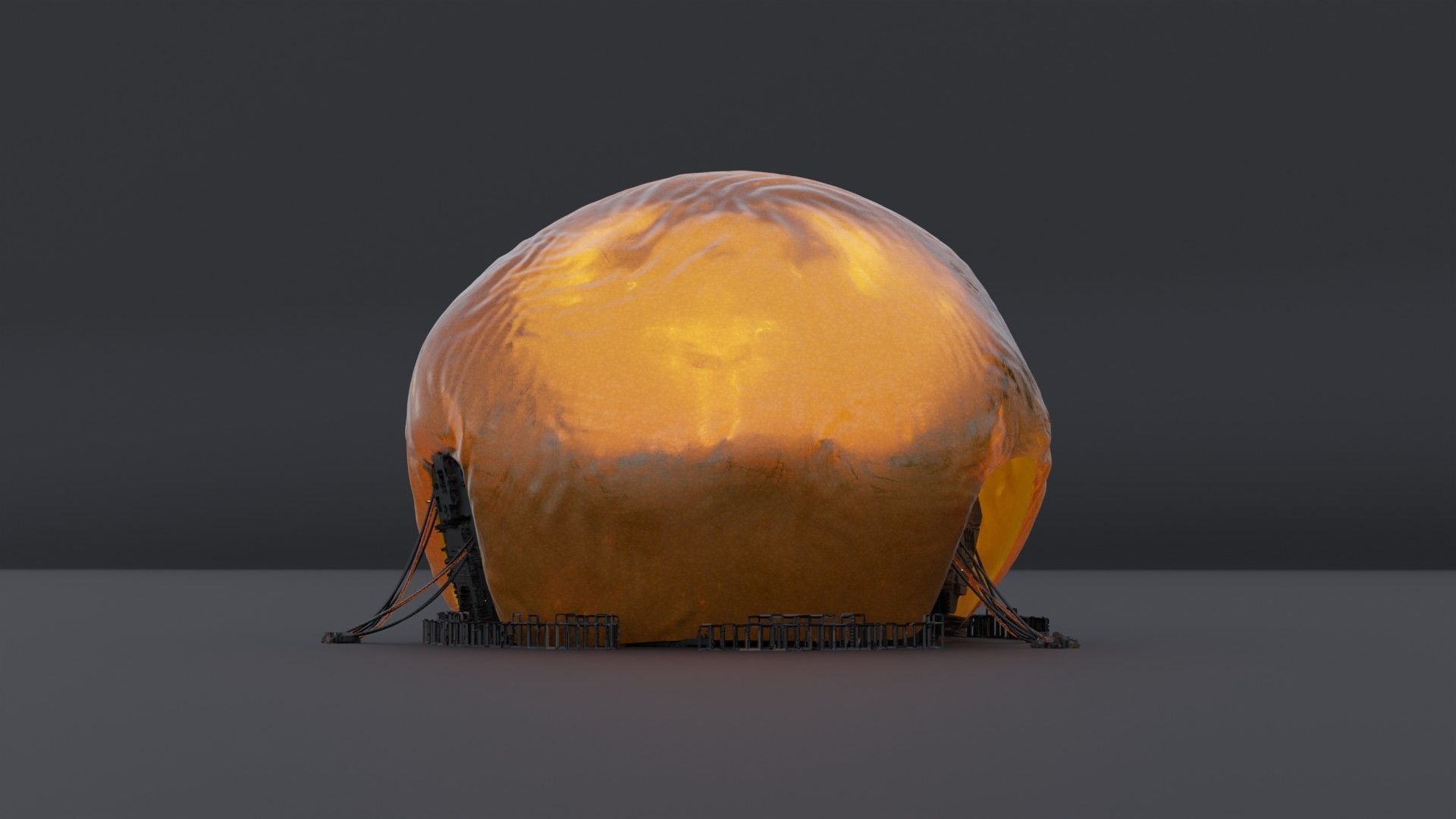 Organic Alien Building Structures Collection 3D model_10