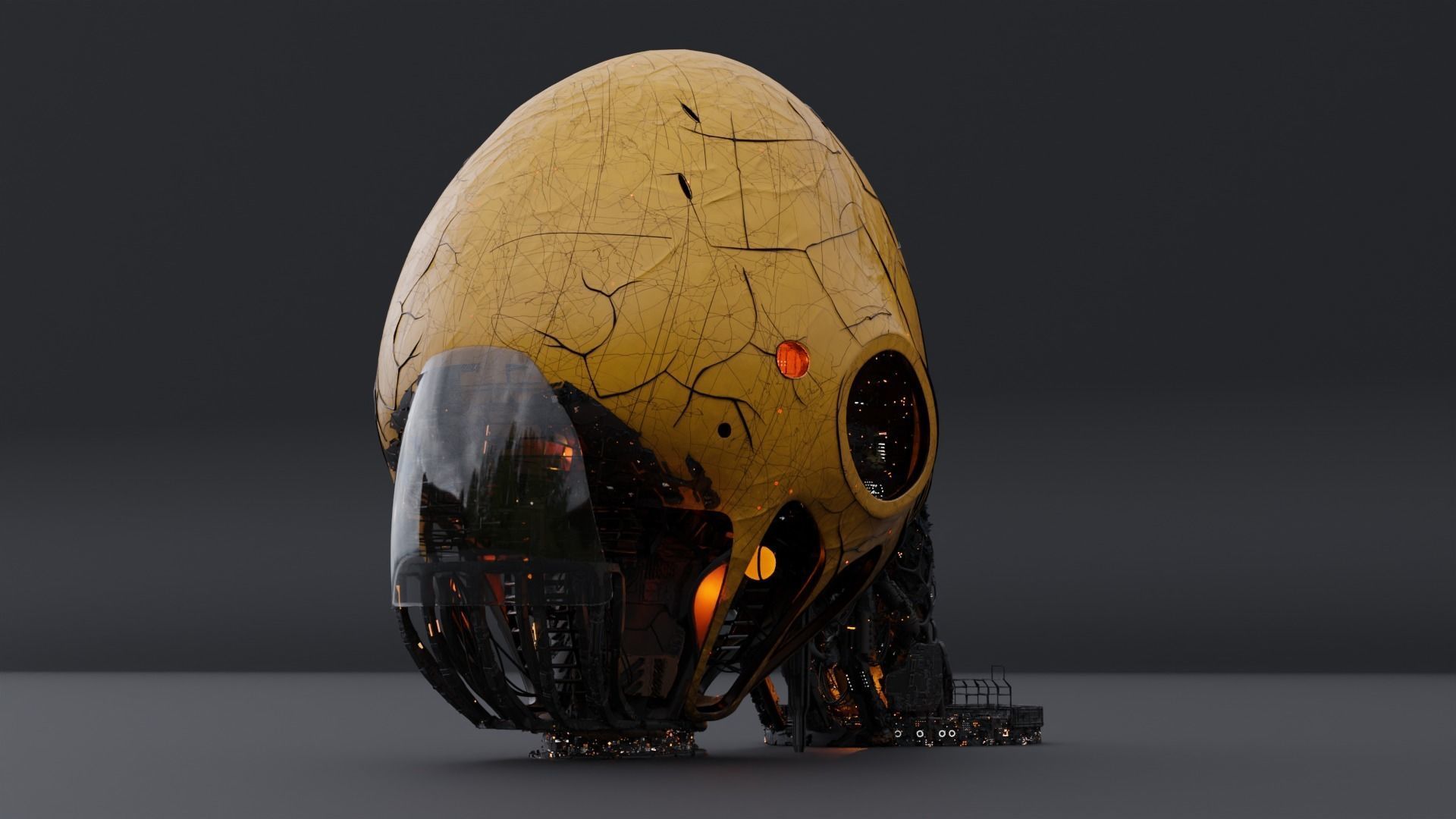 Organic Alien Building Structures Collection 3D model_5