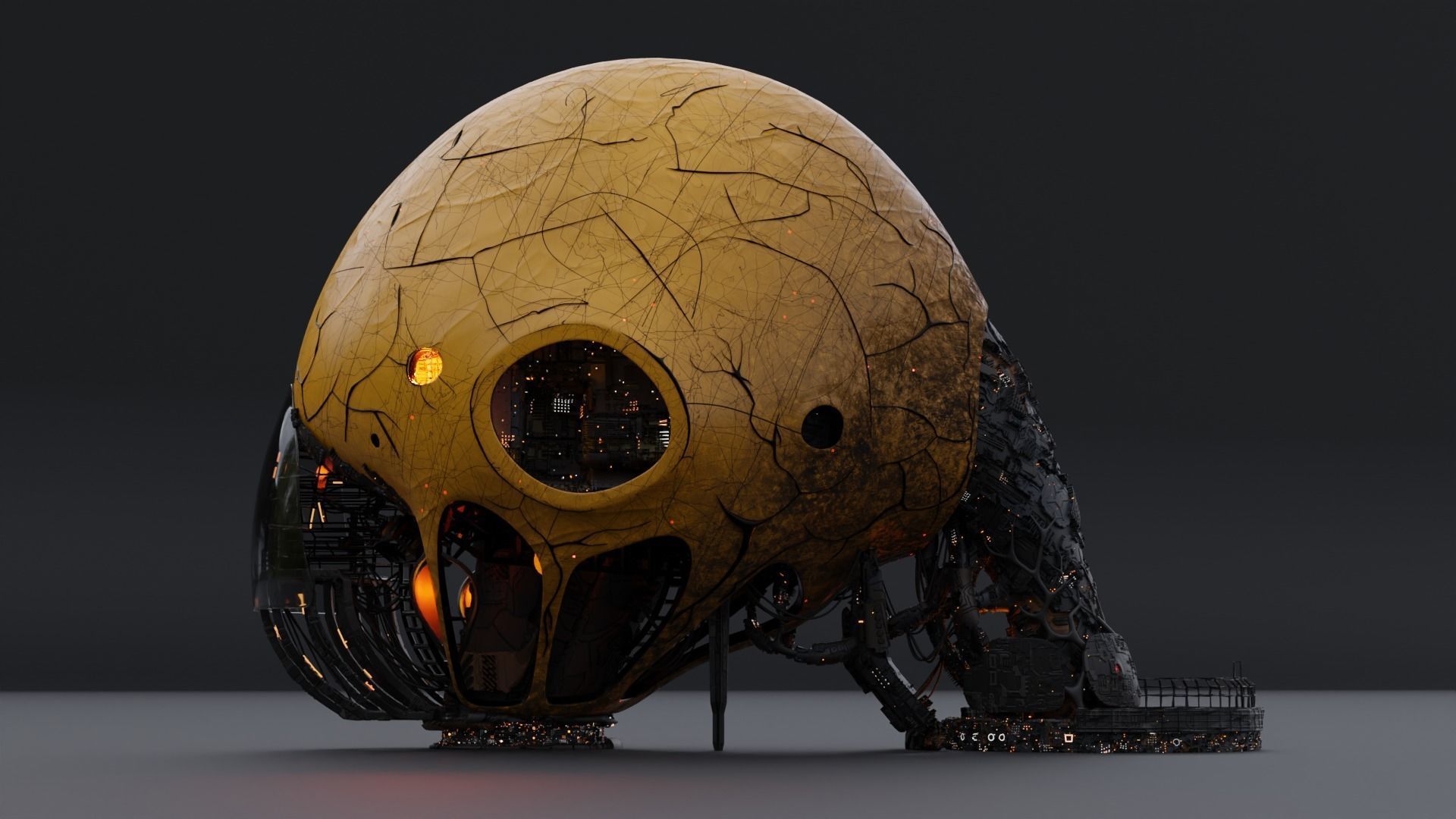 Organic Alien Building Structures Collection 3D model_2