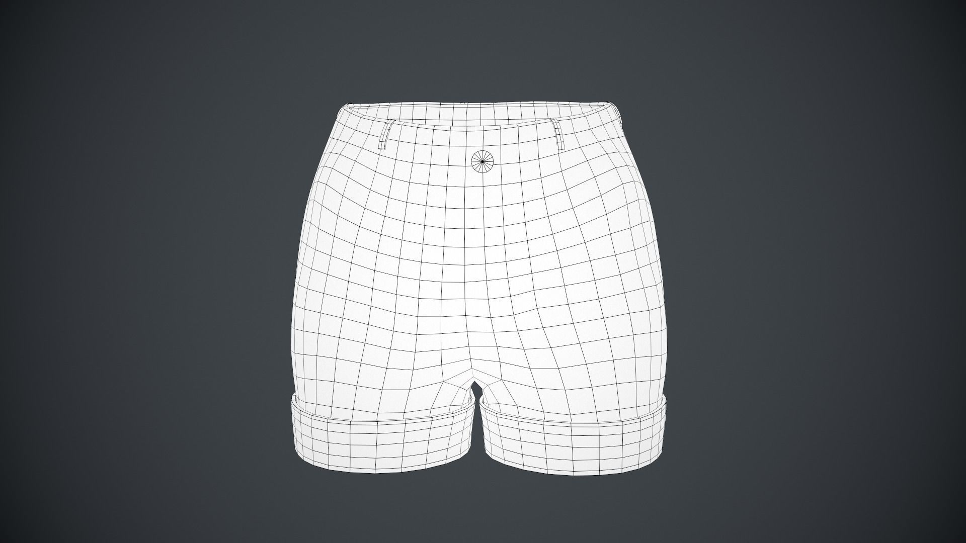 Female Black Ripped Jeans Shorts Low-poly 3D model_16