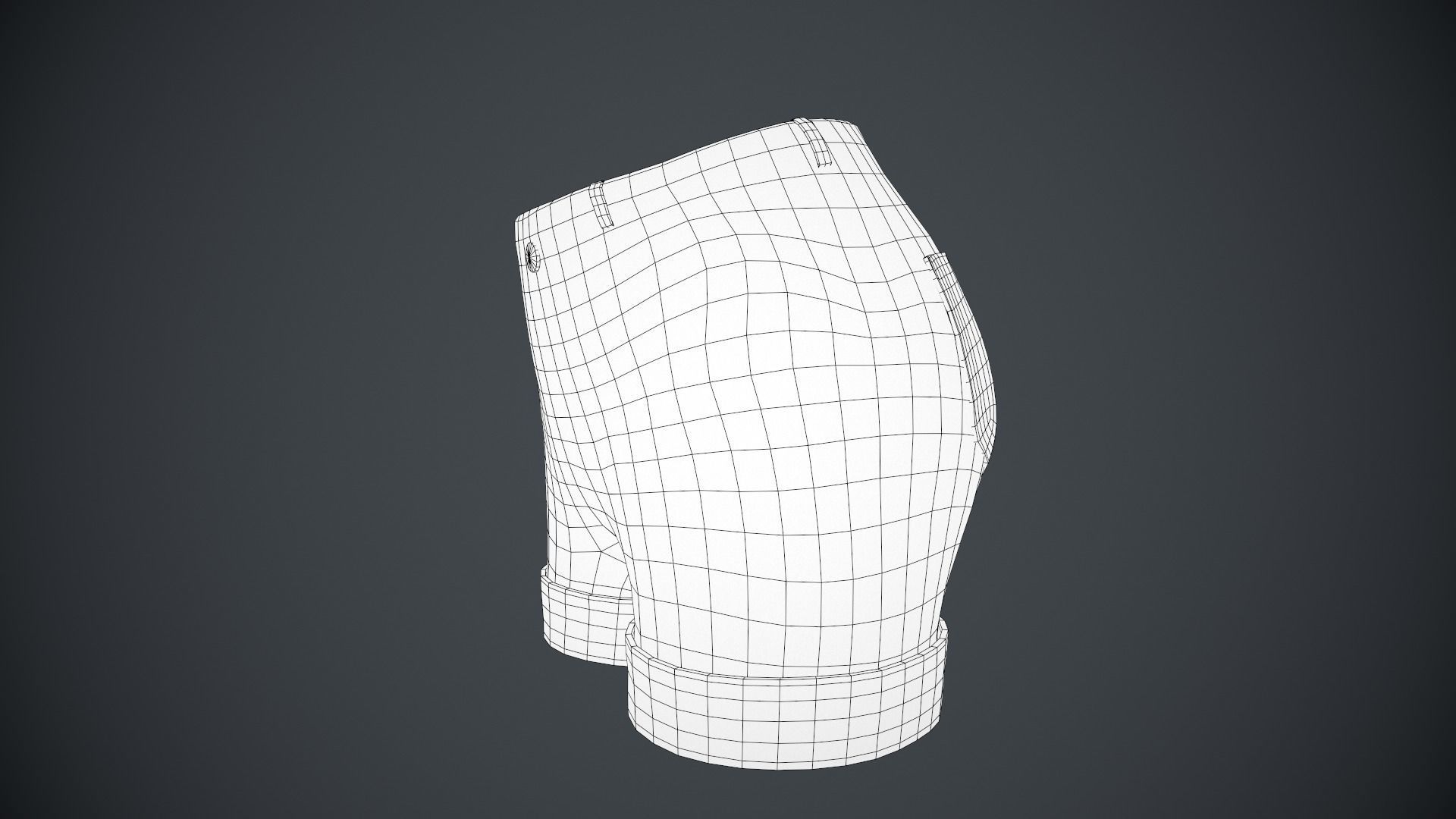 Female Black Ripped Jeans Shorts Low-poly 3D model_15