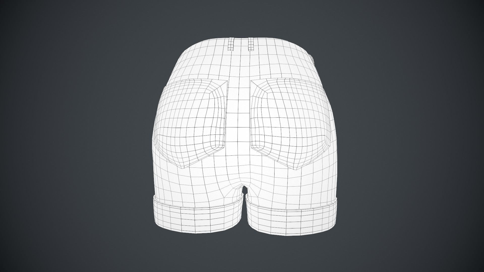Female Black Ripped Jeans Shorts Low-poly 3D model_13