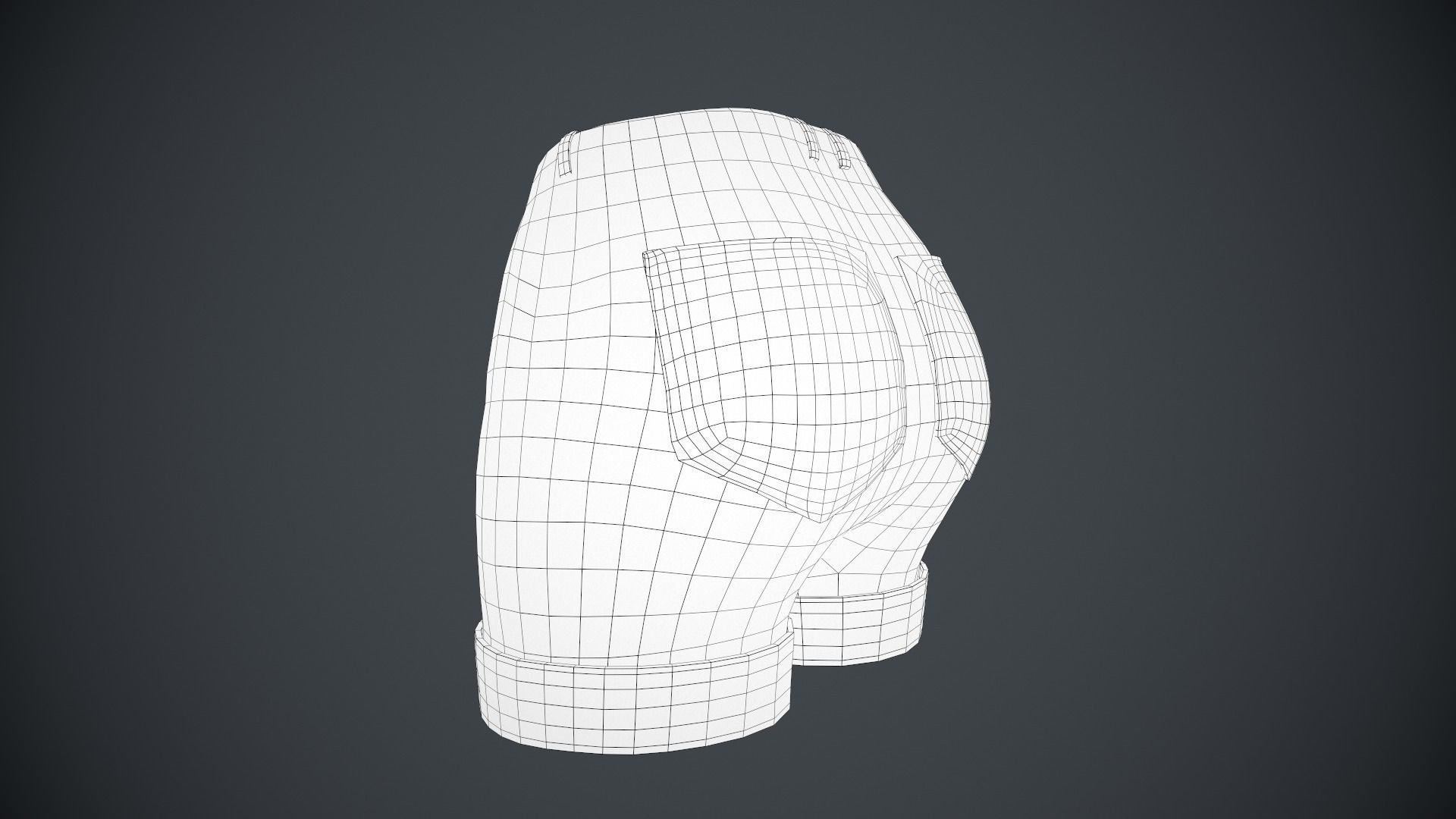 Female Black Ripped Jeans Shorts Low-poly 3D model_14