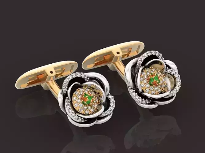 cufflinks rose with stones