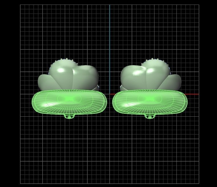 set  ring earrings cufflinks rose with stones 3D Model Collection_23