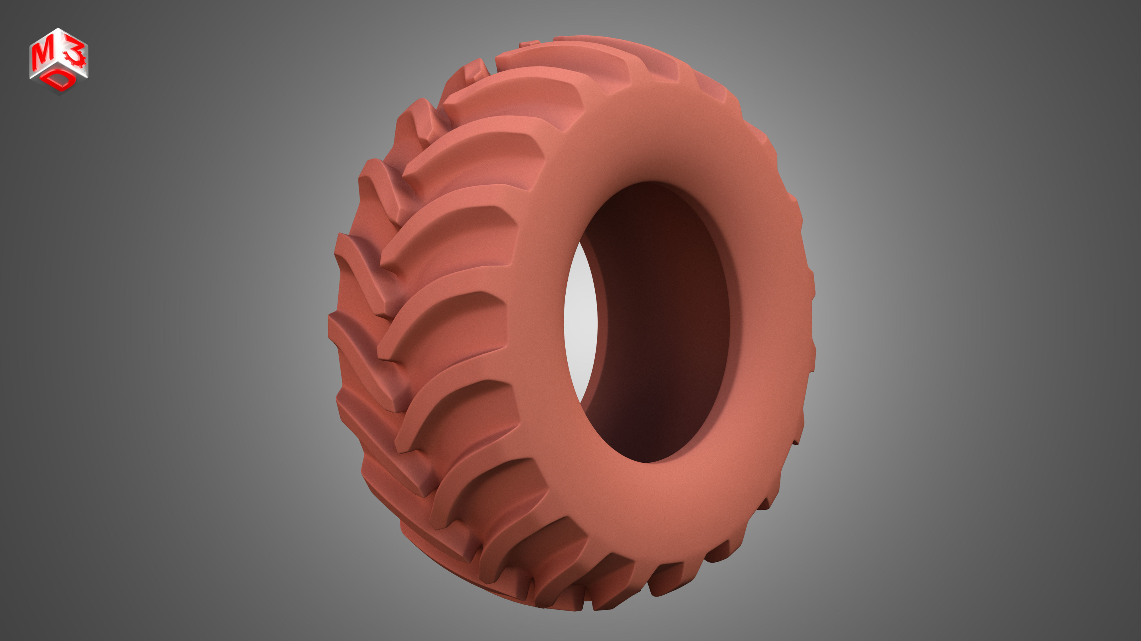 Tractor Tire 001 - One Piece 3D model_5