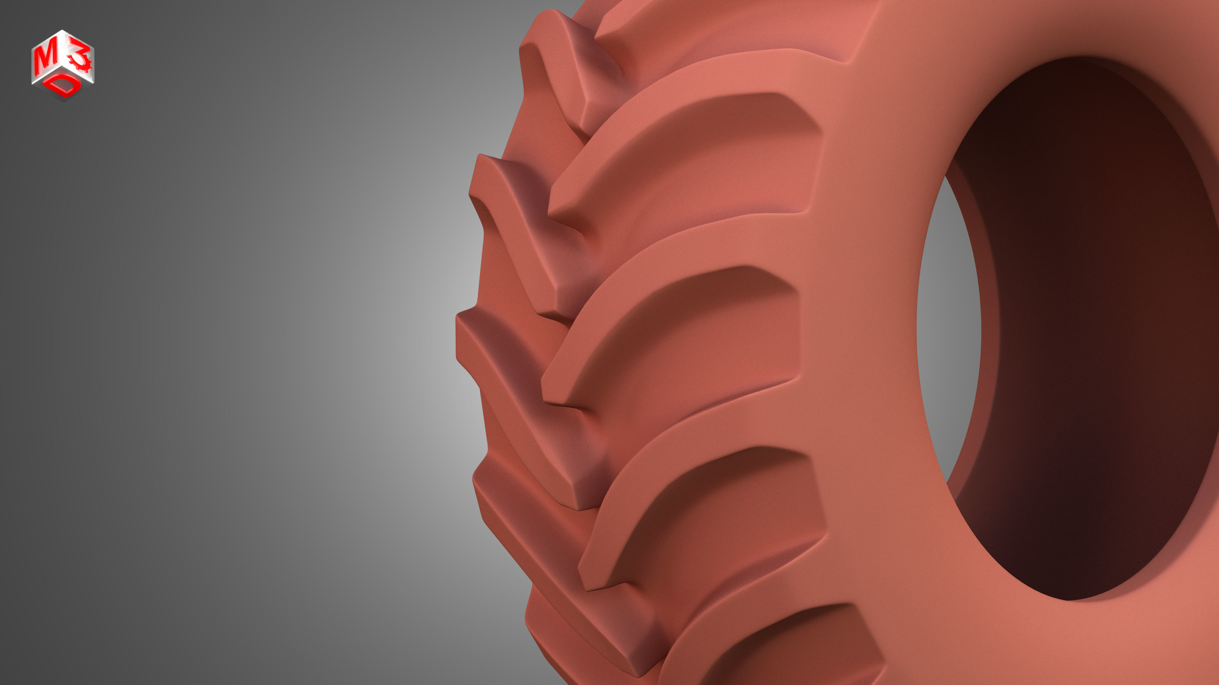 Tractor Tire 001 - One Piece 3D model_8