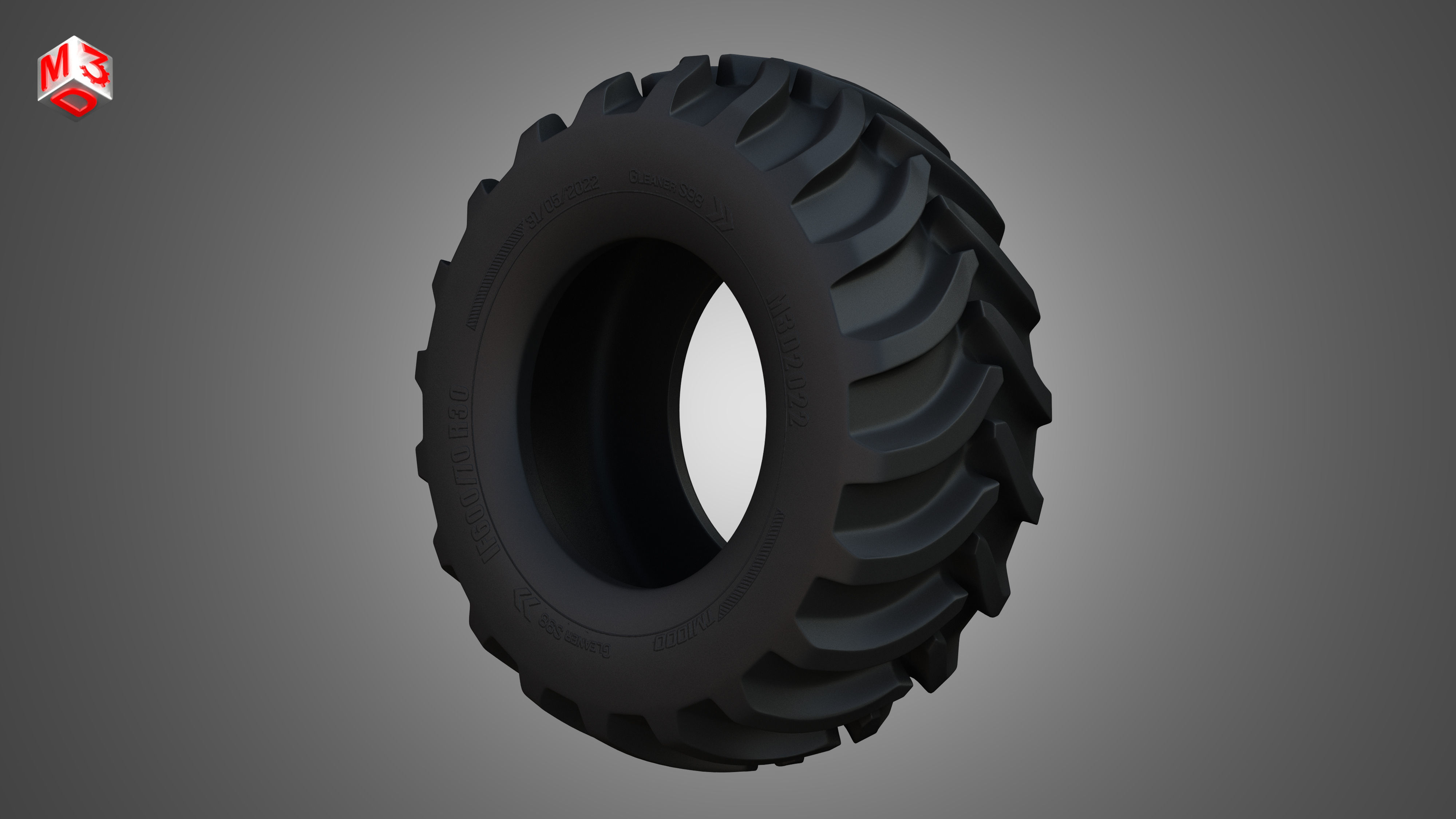 Tractor Tire 001 - One Piece 3D model_1