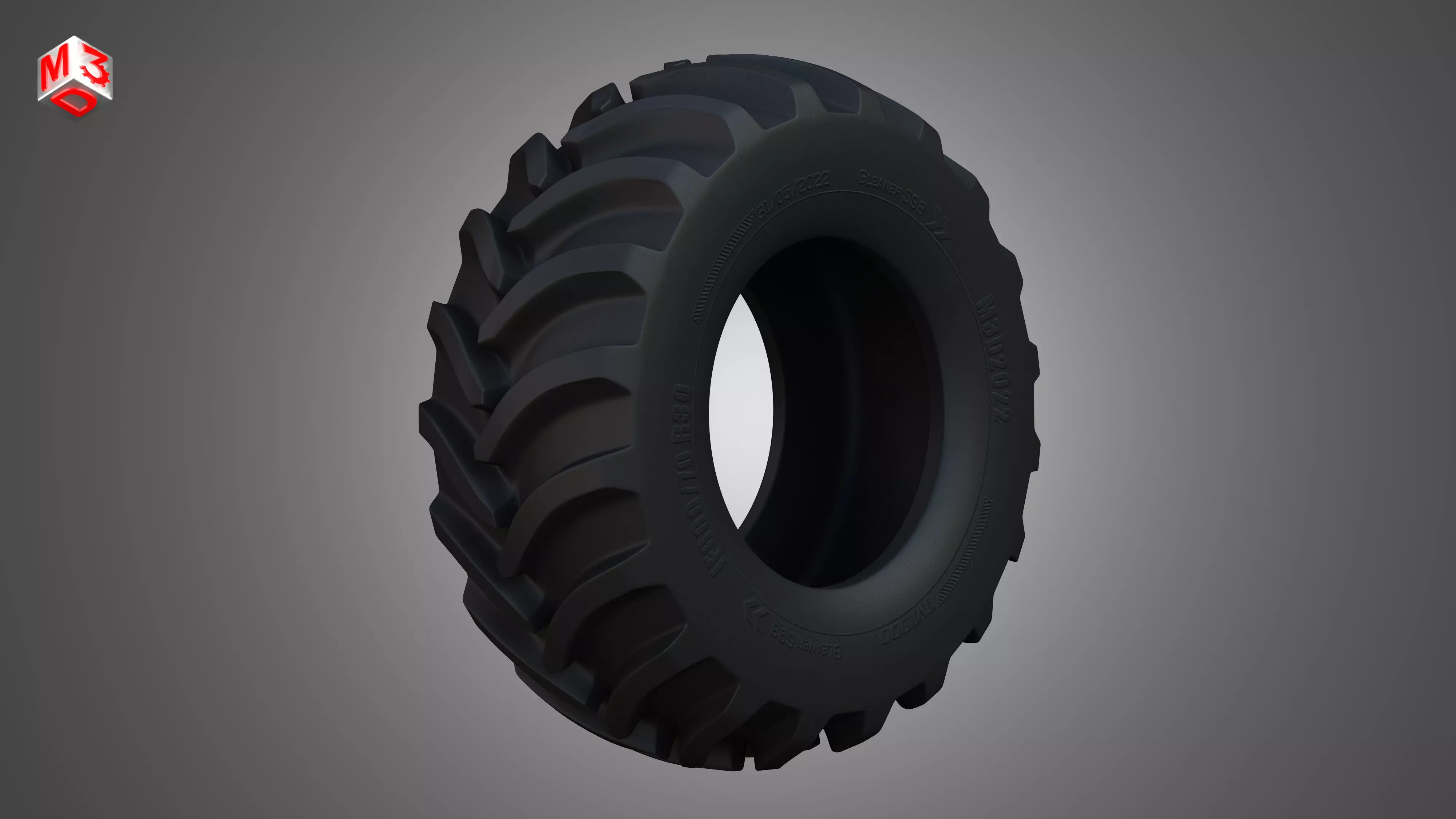 Tractor Tire 001 - One Piece 3D model_0