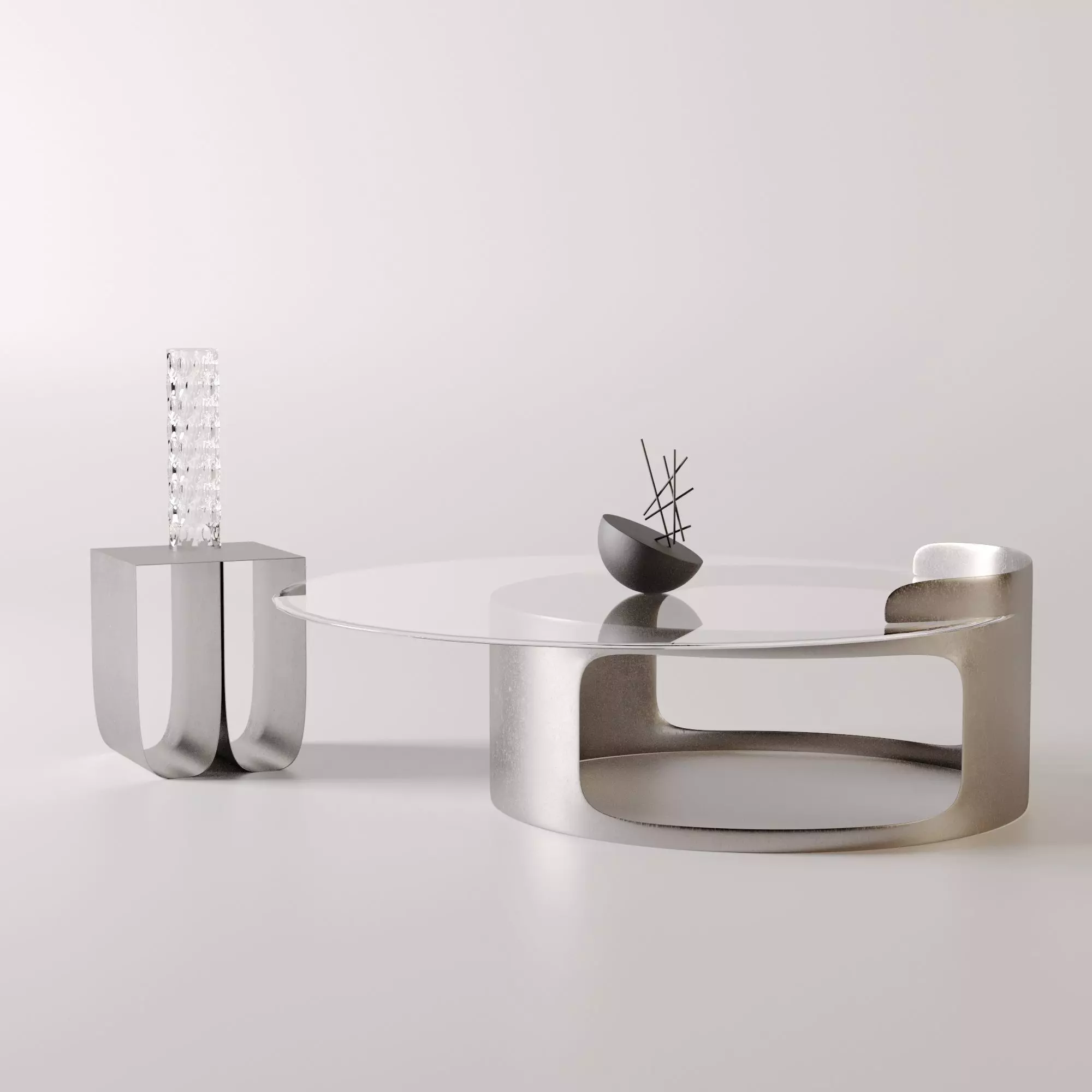 coffee table side table and props  3D model_0