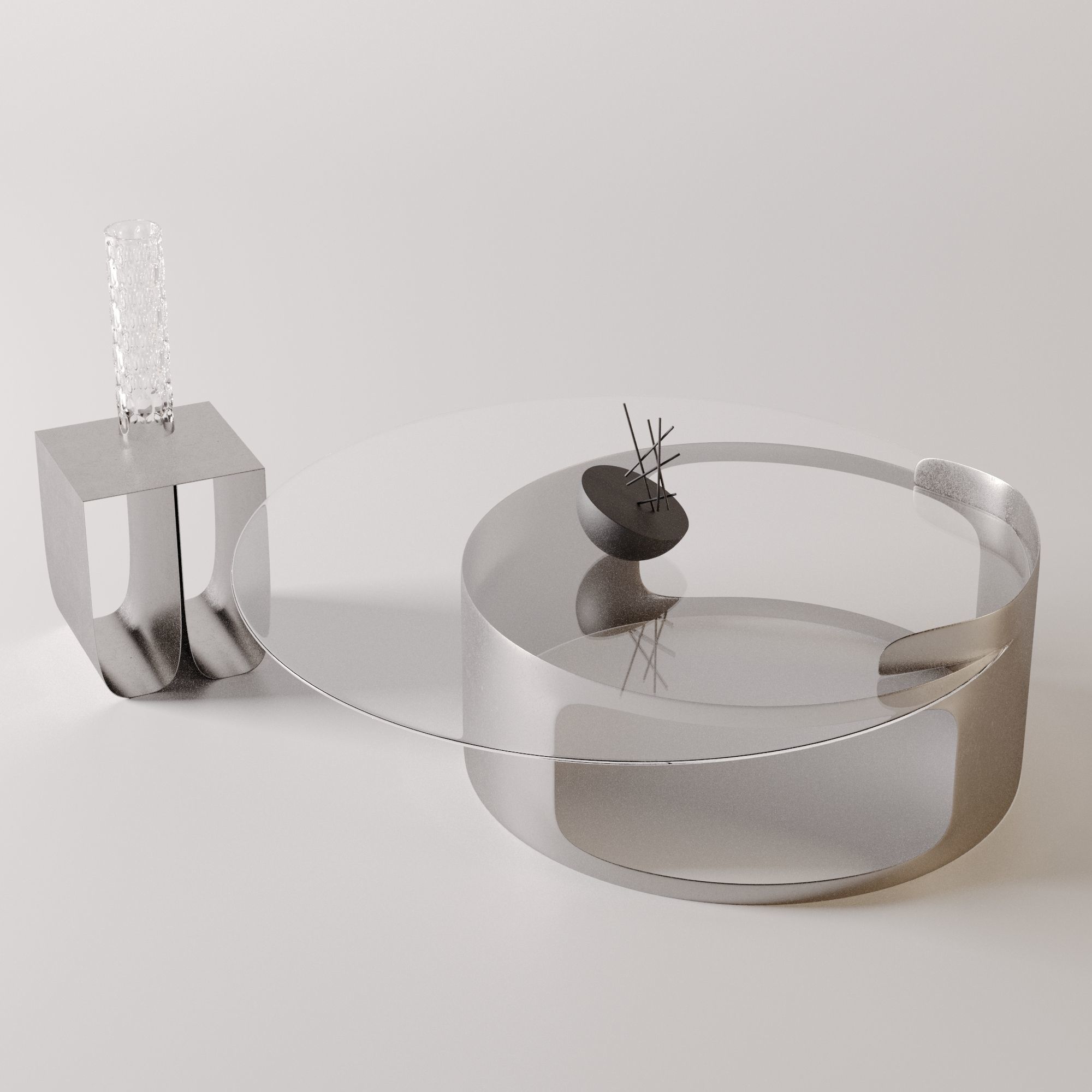 coffee table side table and props  3D model_1