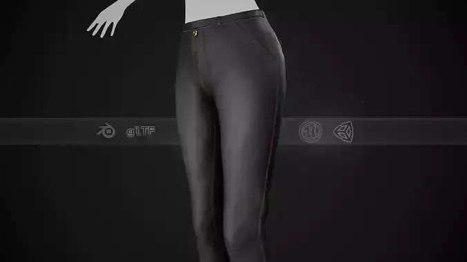 Female Slim Fit Black Jeans Pants Style 1