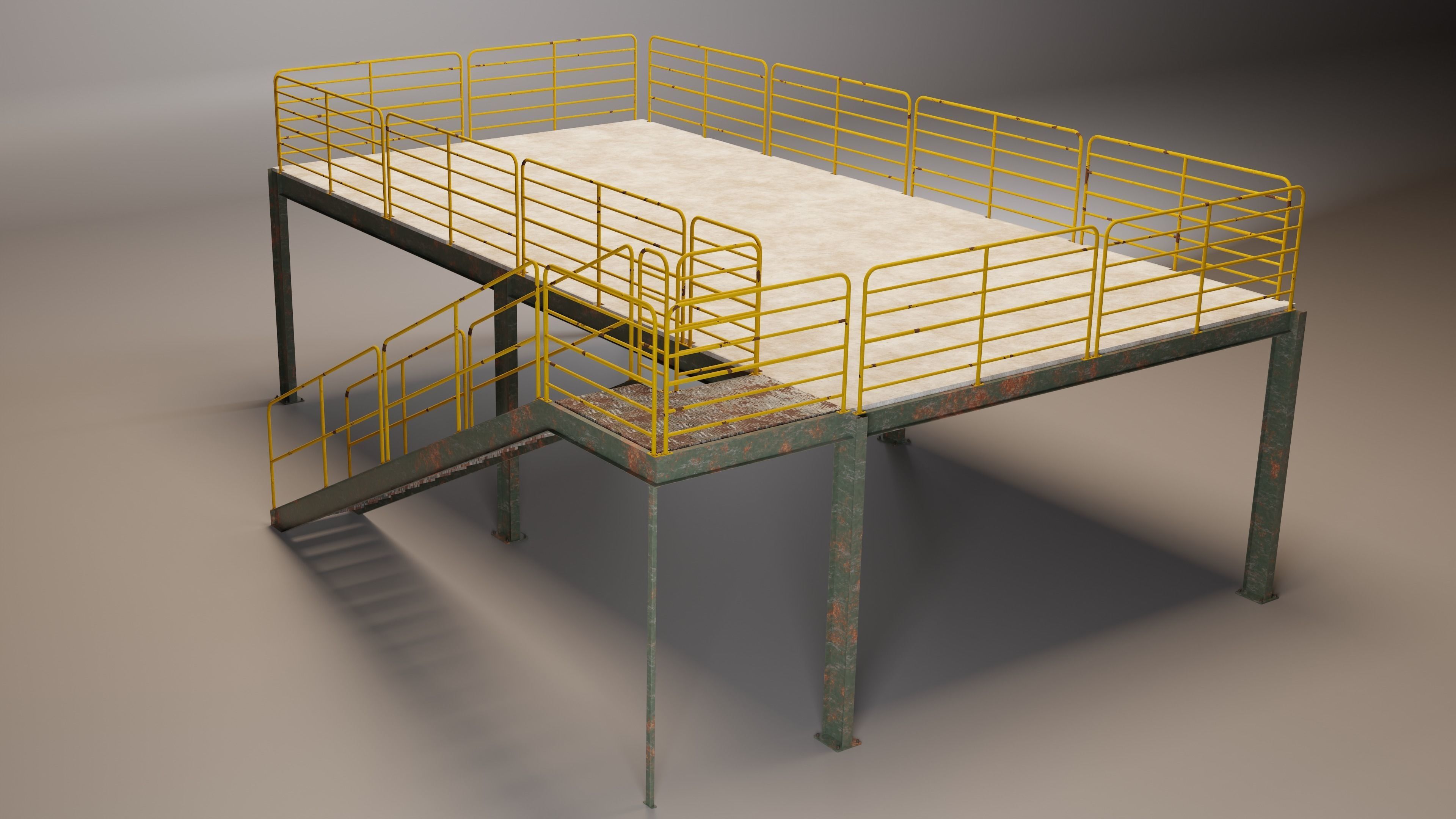 Steel Structural Mezzanine 3D model_2