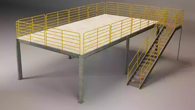 Steel Structural Mezzanine 3D model