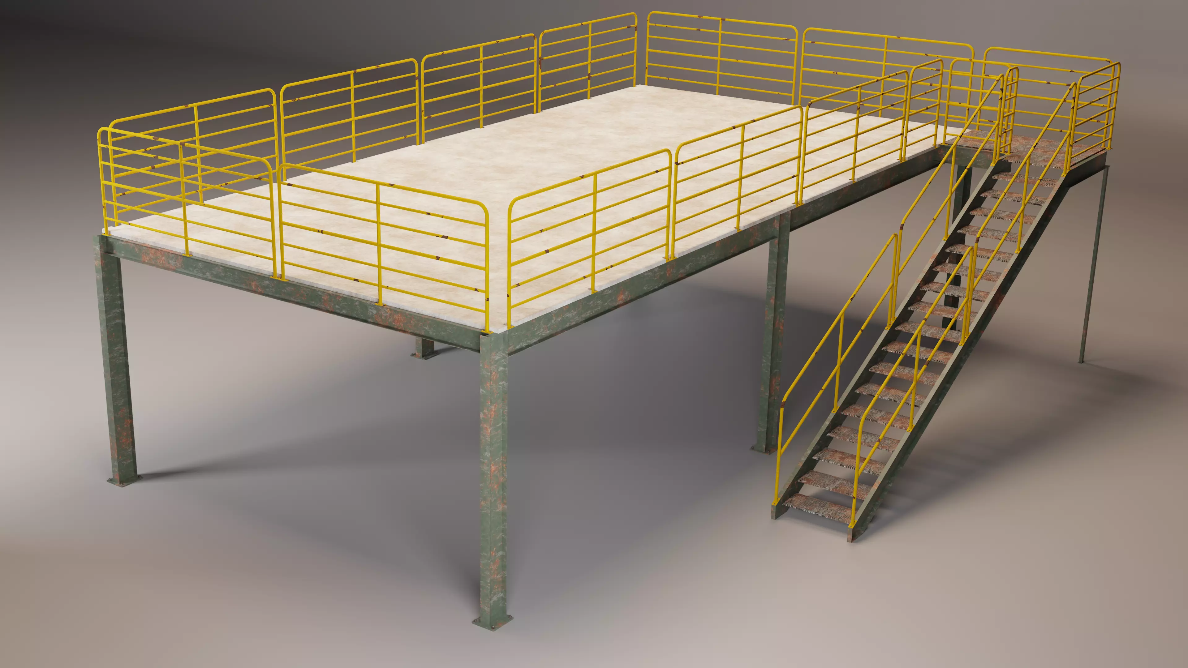 Steel Structural Mezzanine 3D model_0