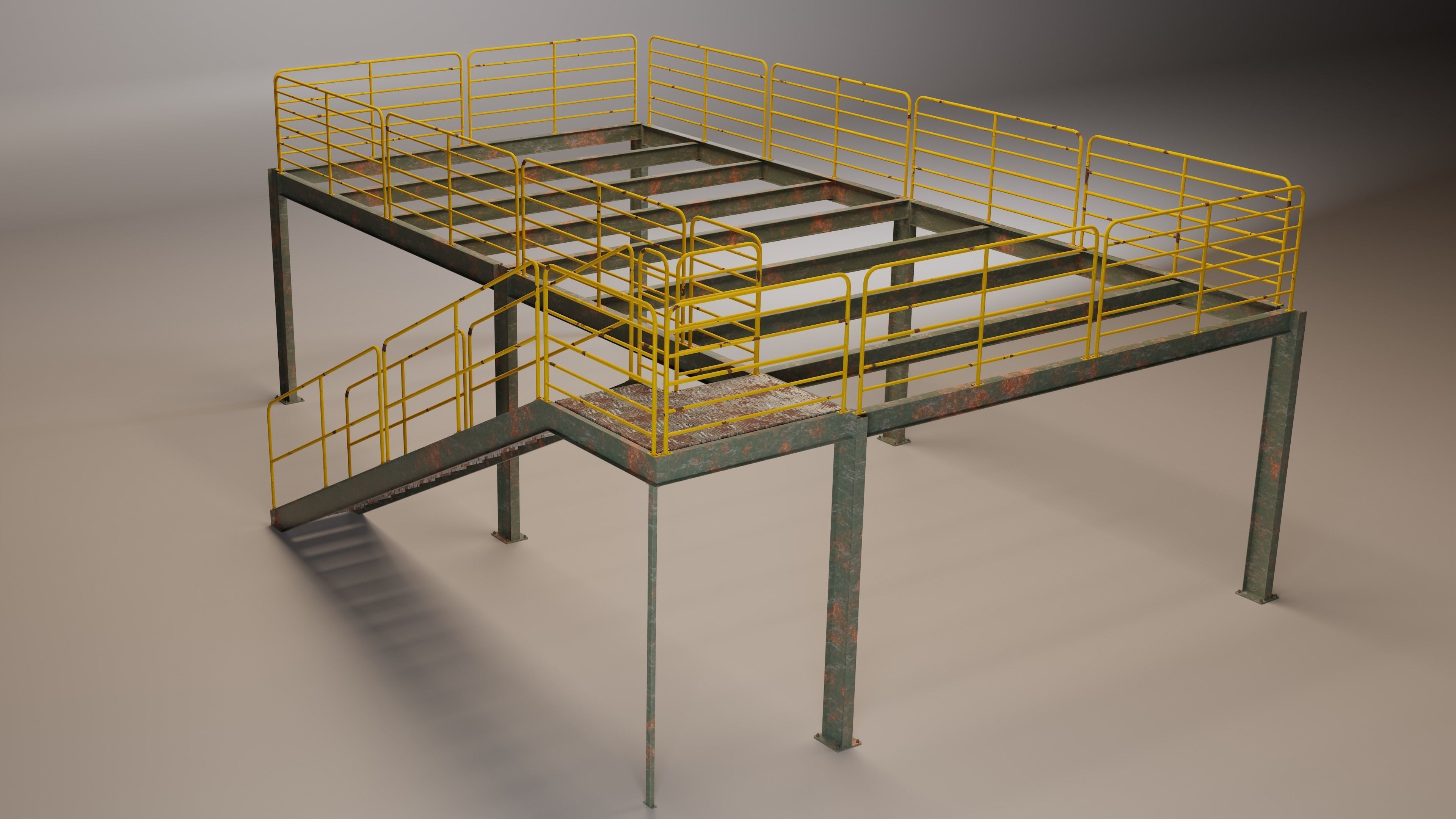 Steel Structural Mezzanine 3D model_3