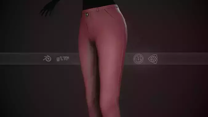 Female Slim Fit Red Jeans Pants Style 1