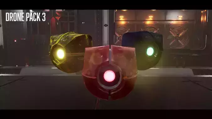 Drone Pack 3 - Full Metal Mega Series Low-poly 3D model Drone Pack 3 - Full Metal Mega Series Low-poly 3D model