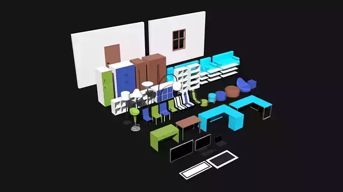 Low poly Assets room