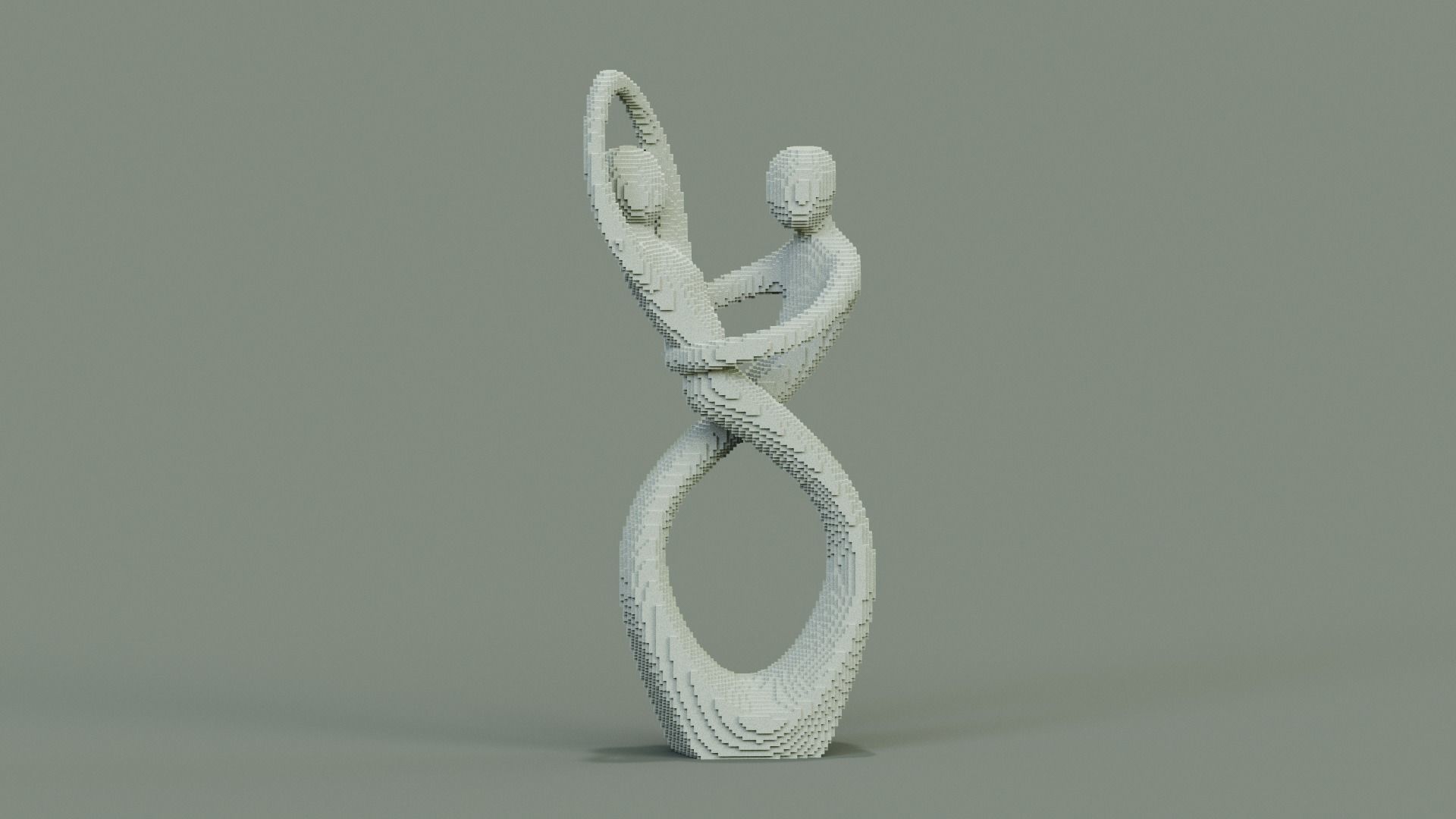 Love Couple Sculpture Low-poly 3D model_12