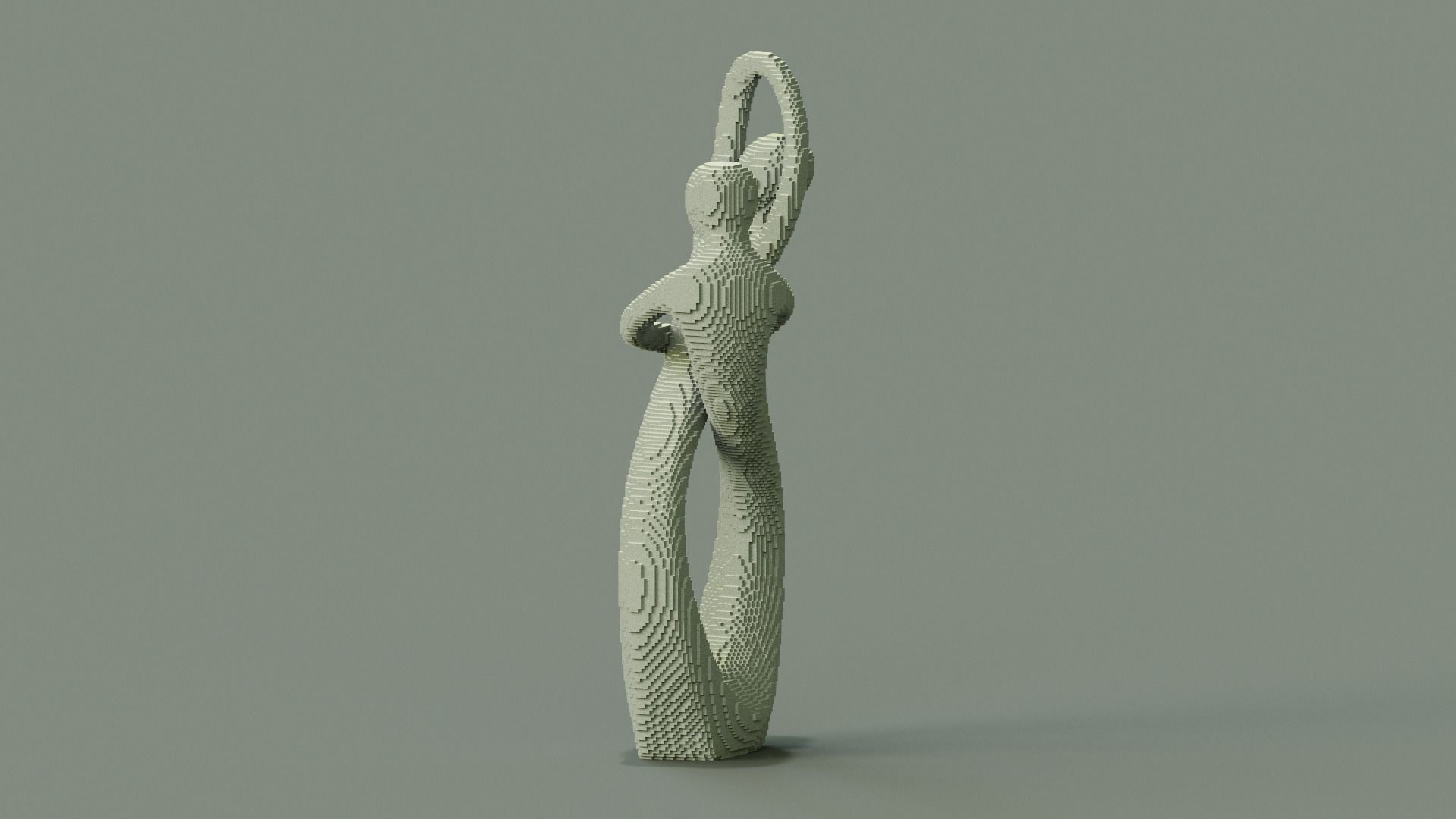 Love Couple Sculpture Low-poly 3D model_4