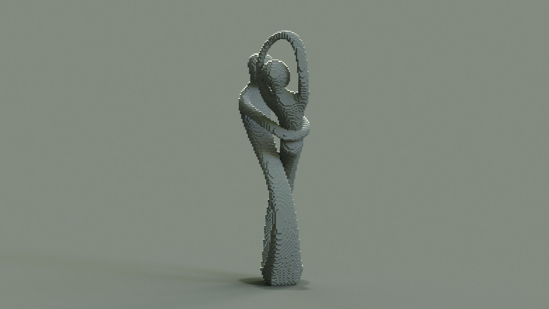 Love Couple Sculpture Low-poly 3D model_9