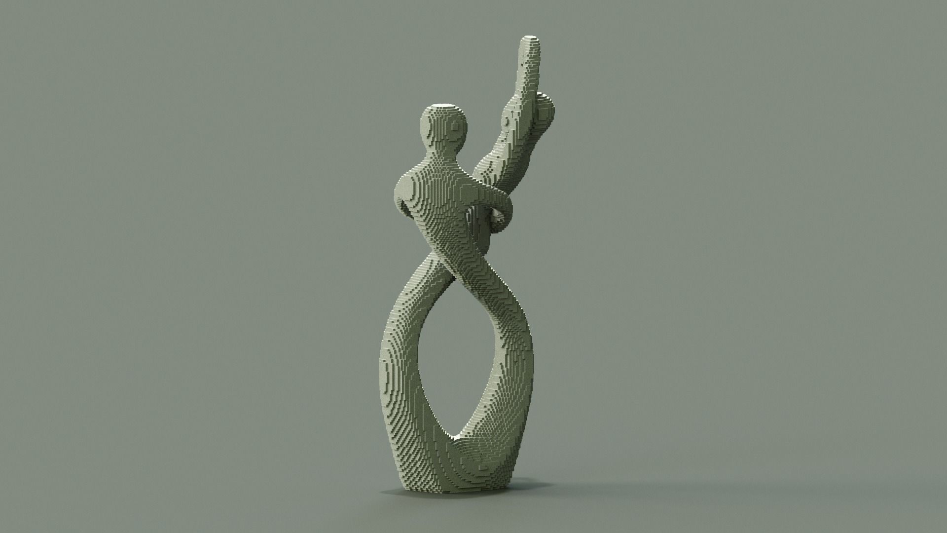 Love Couple Sculpture Low-poly 3D model_6