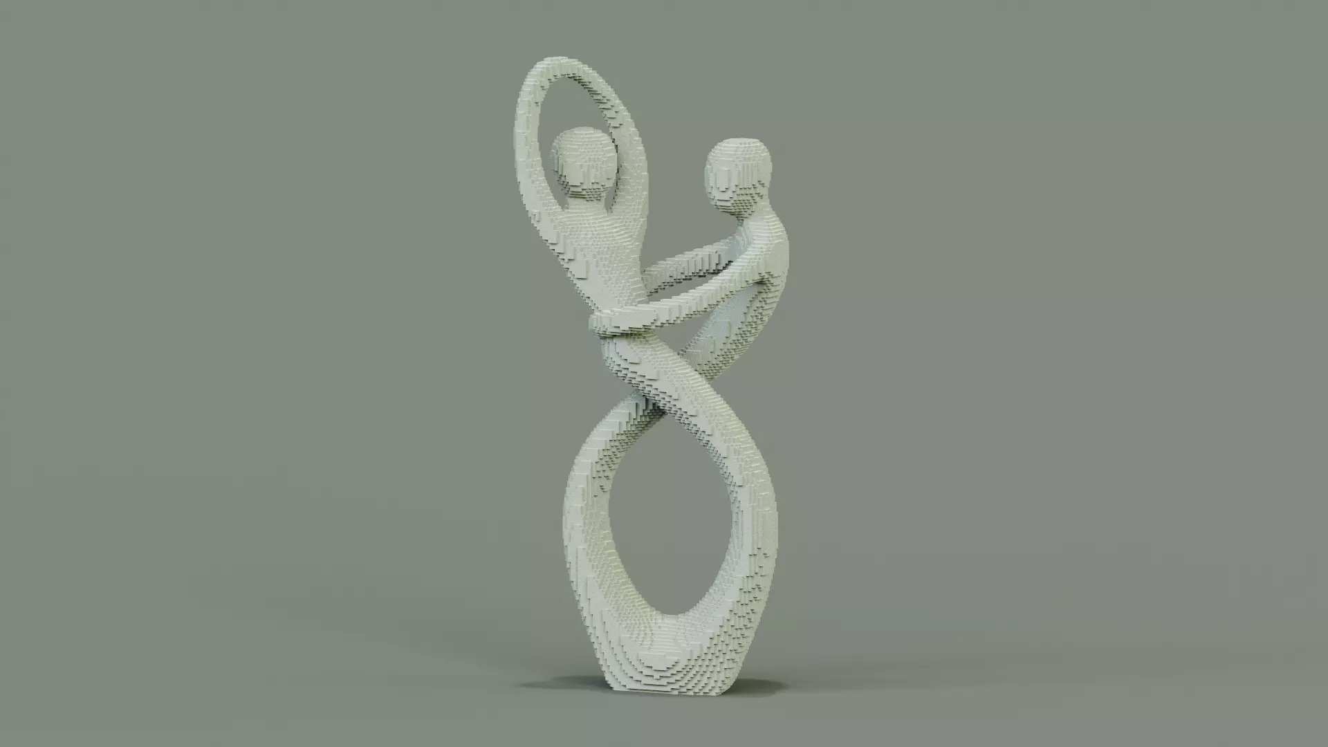 Love Couple Sculpture Low-poly 3D model_0