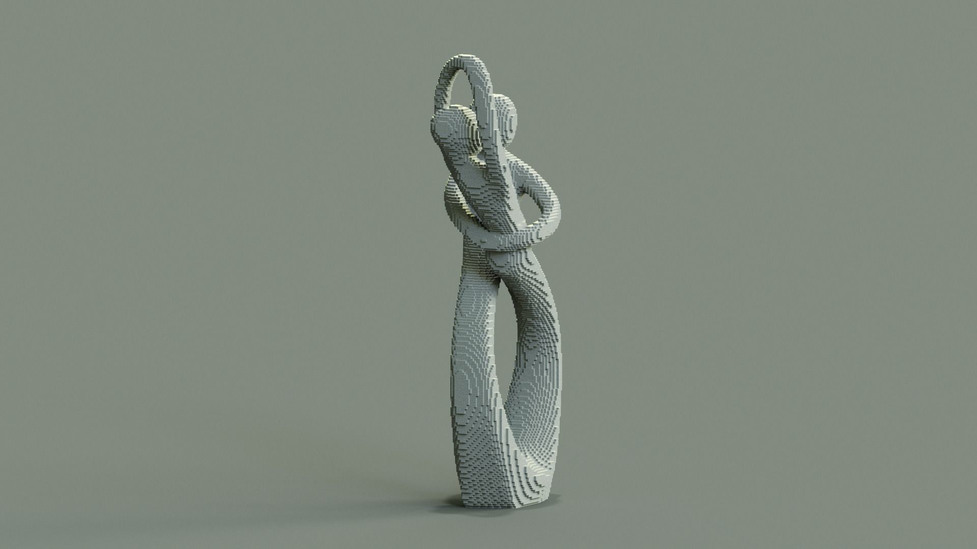 Love Couple Sculpture Low-poly 3D model_8