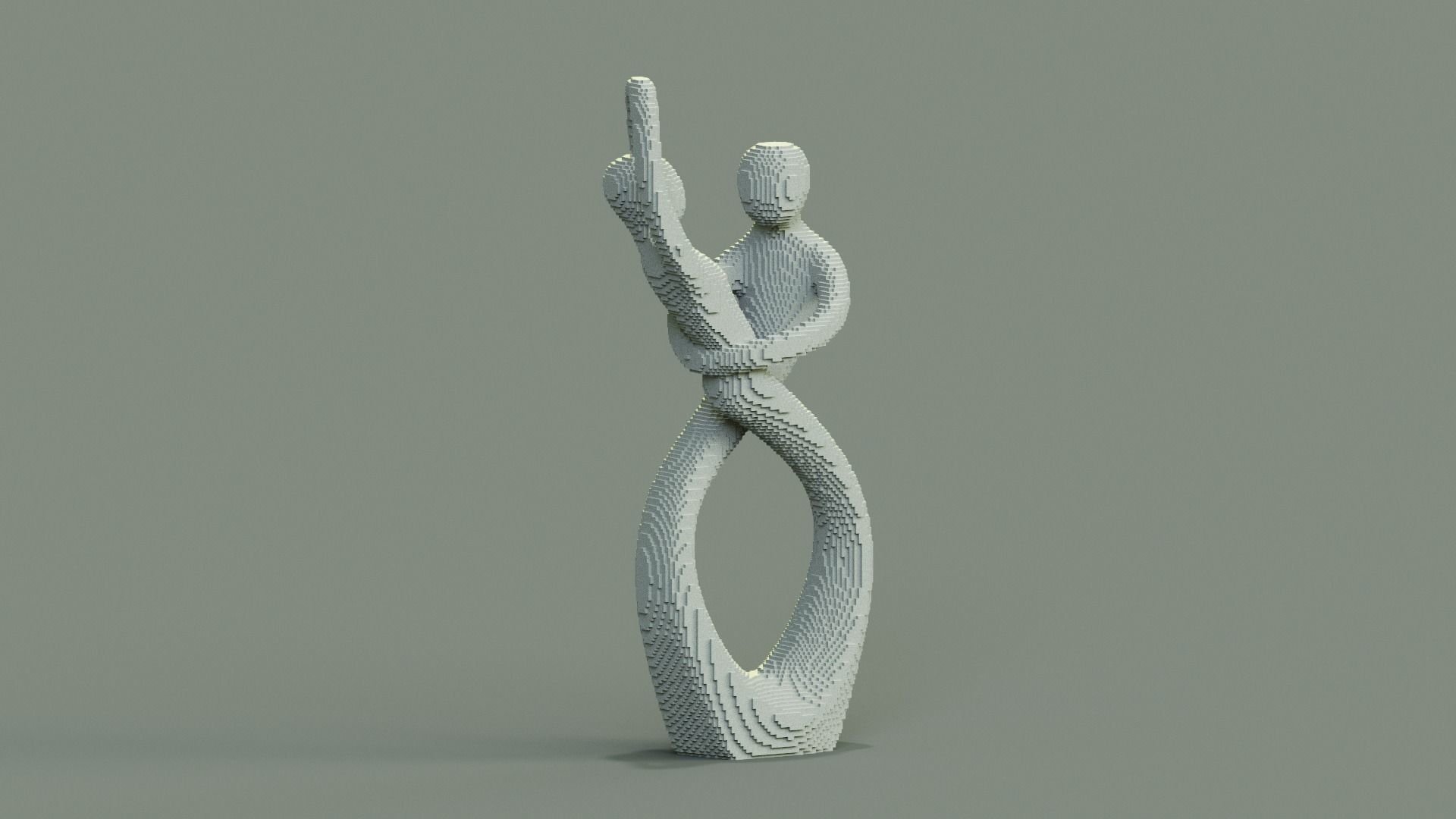 Love Couple Sculpture Low-poly 3D model_7