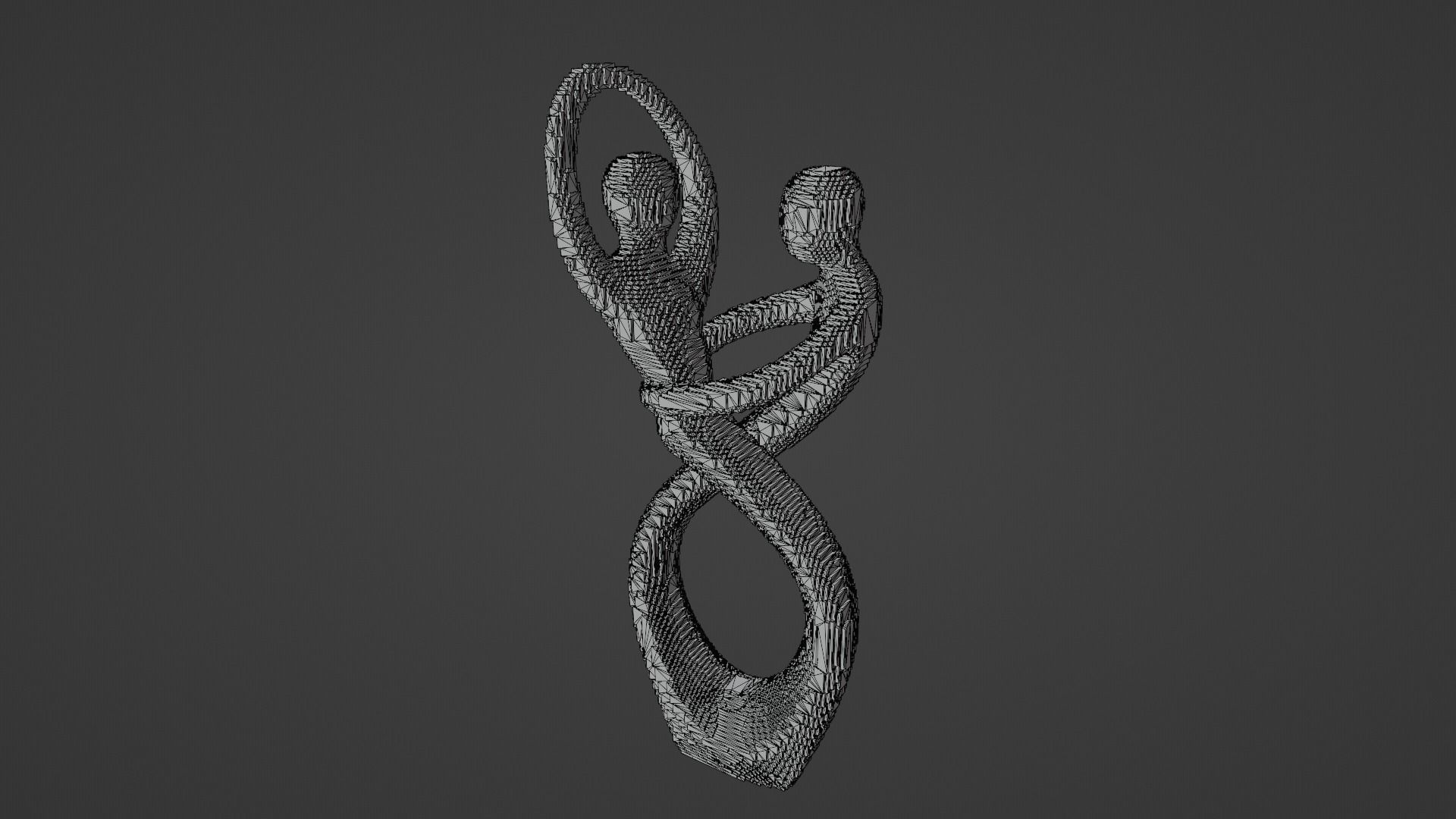 Love Couple Sculpture Low-poly 3D model_11