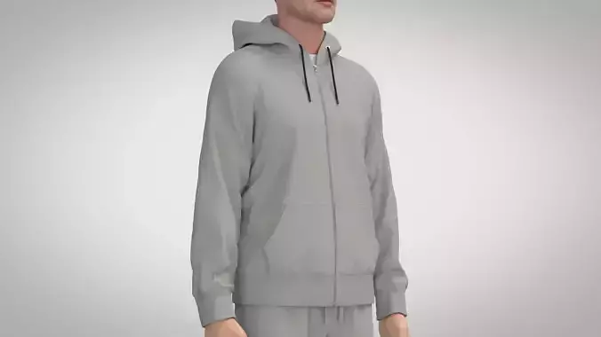 Men Zip-up Hoodie 3D model