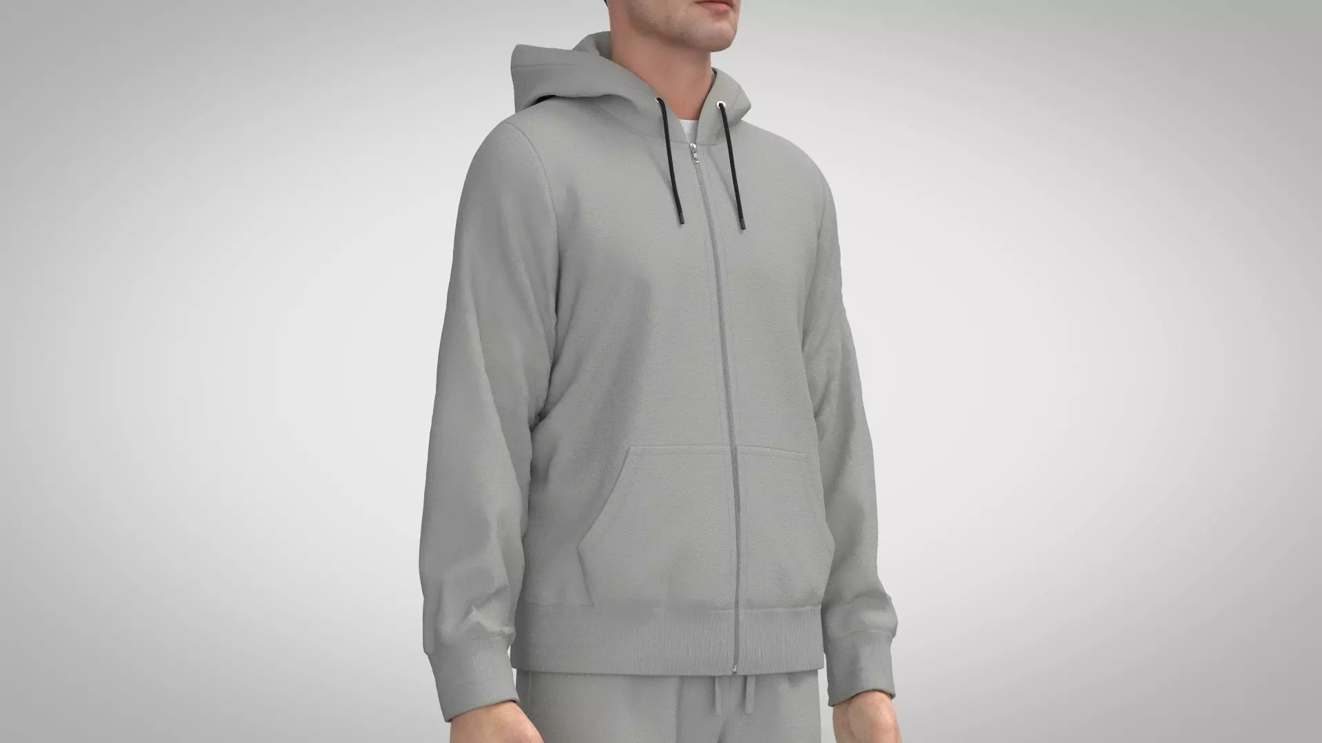 Men Zip-up Hoodie 3D model