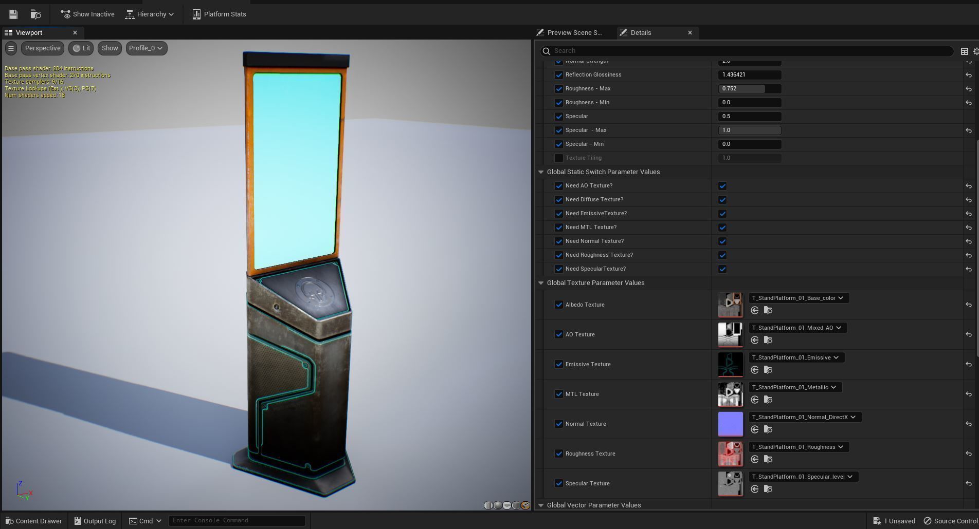cyberpunk stand platform - PBR  Low-poly 3D model_4