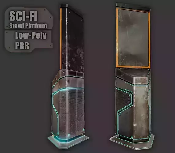 cyberpunk stand platform - PBR  Low-poly 3D model
