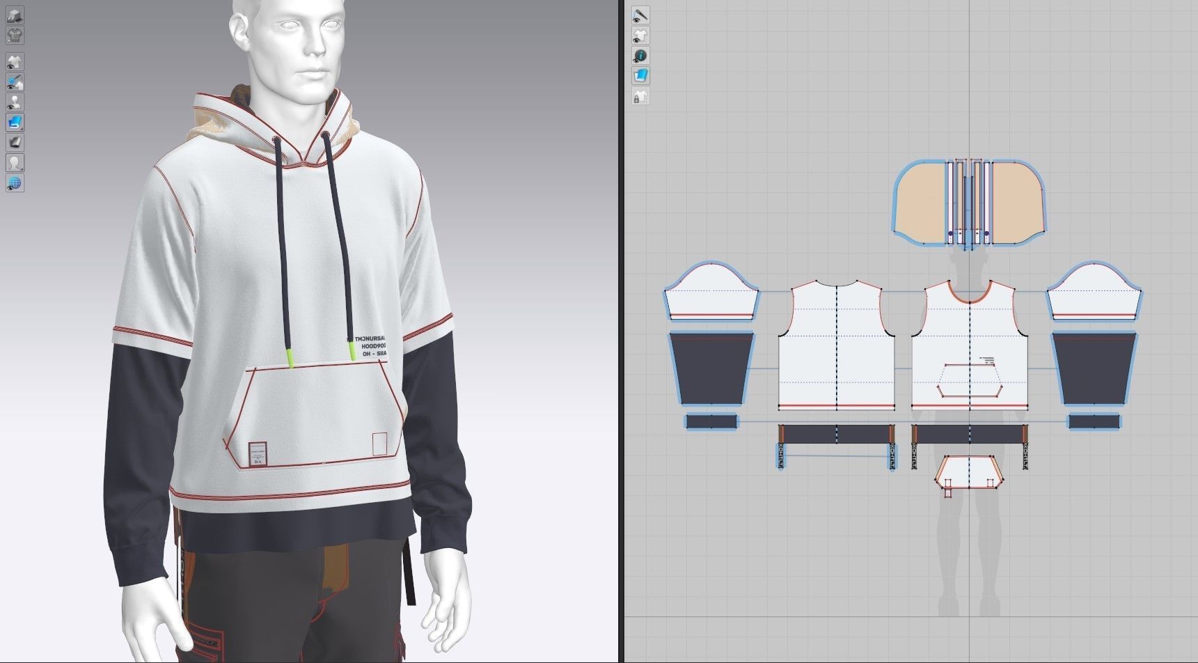 Two Piece Hoodie 3D model_14