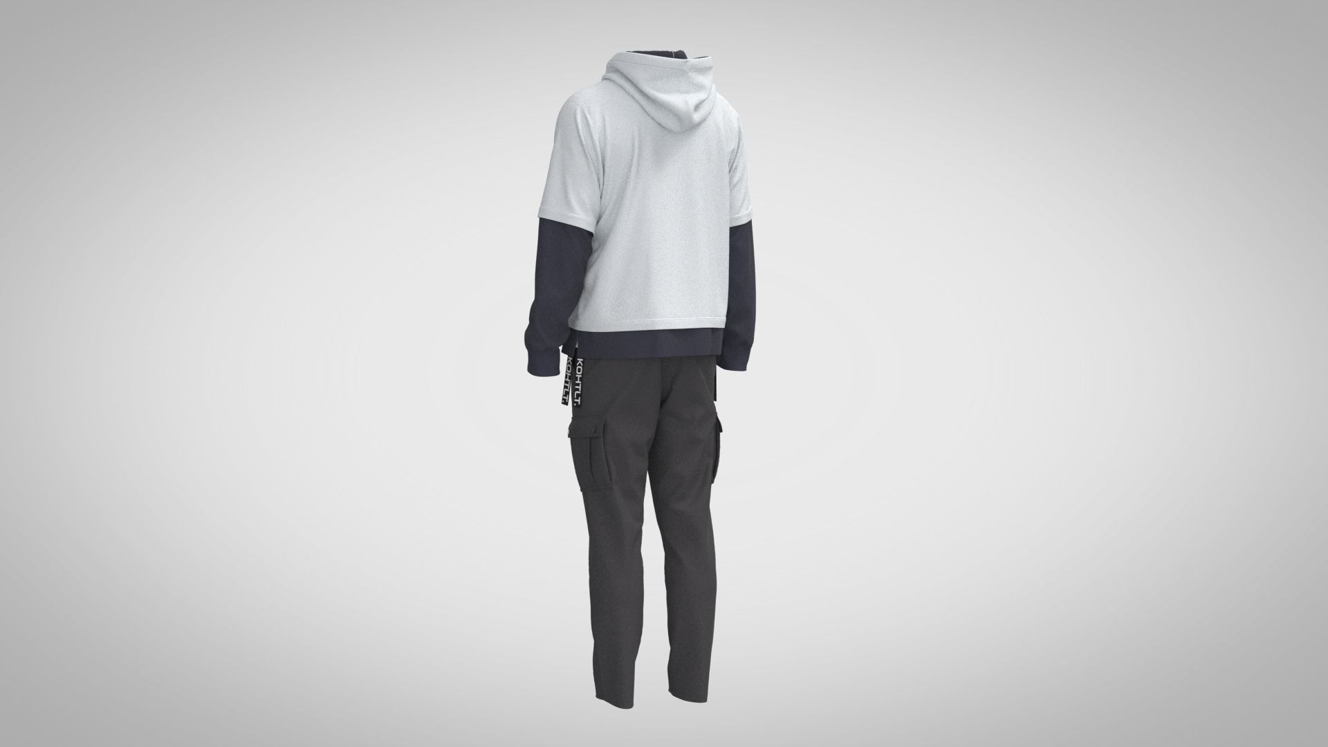 Two Piece Hoodie 3D model_9