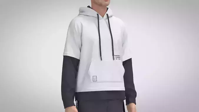 Two Piece Hoodie 3D model