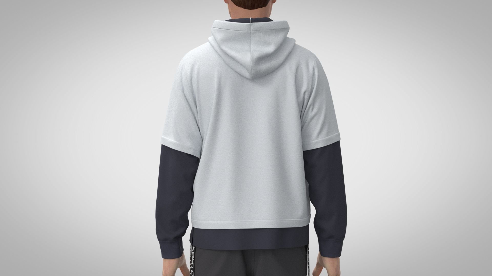 Two Piece Hoodie 3D model_3