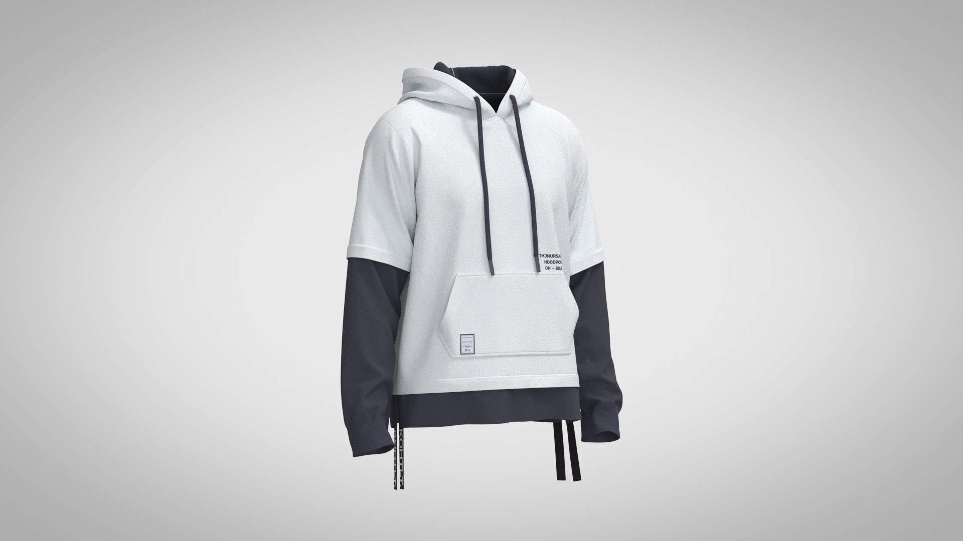 Two Piece Hoodie 3D model_6