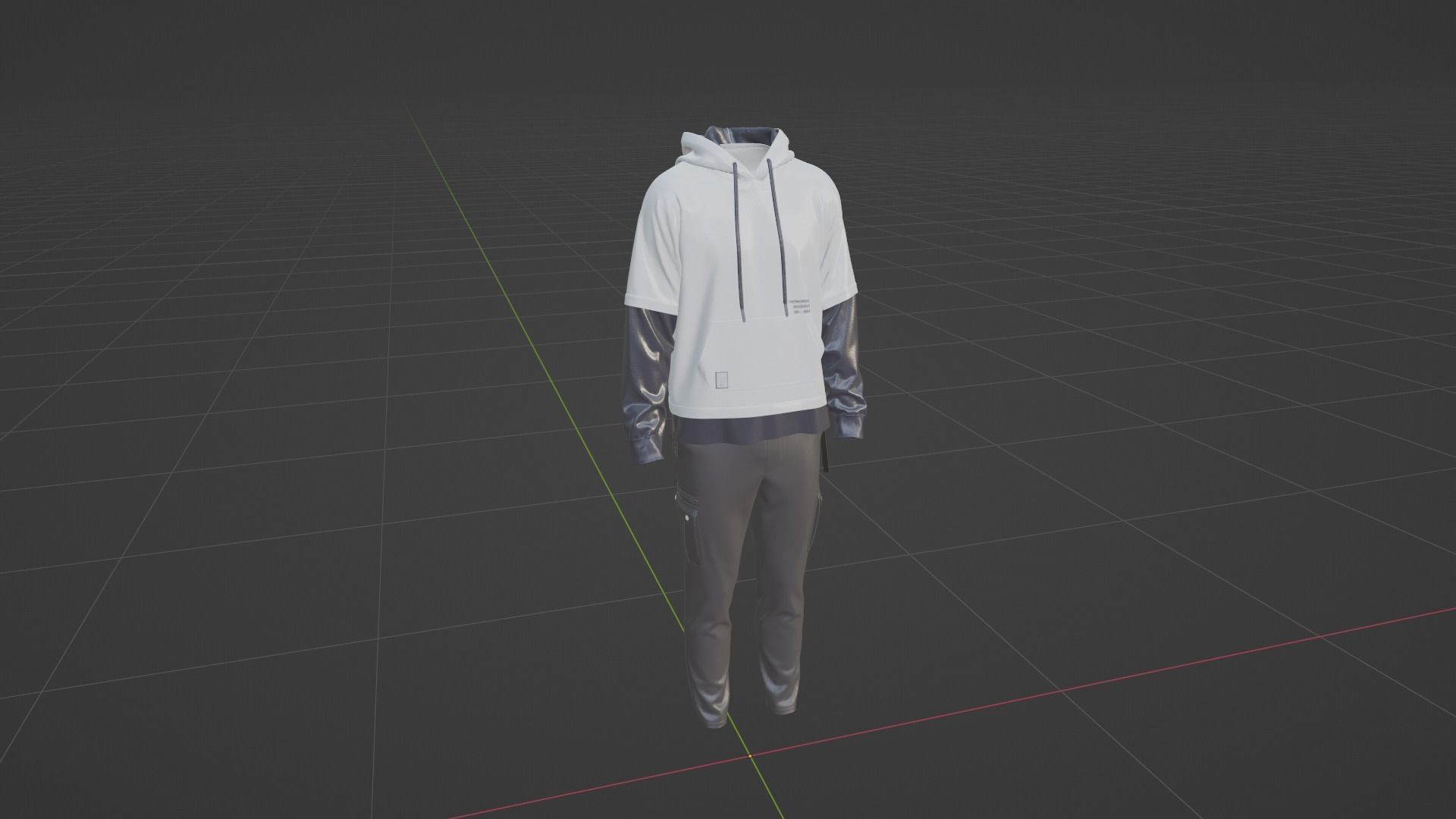 Two Piece Hoodie 3D model_11