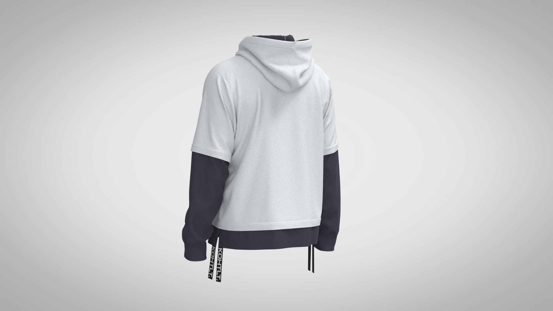 Two Piece Hoodie 3D model_7