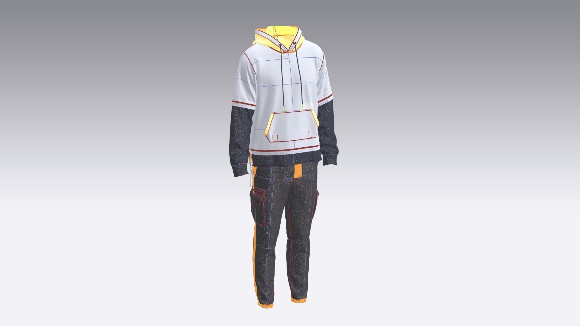 Two Piece Hoodie 3D model_13