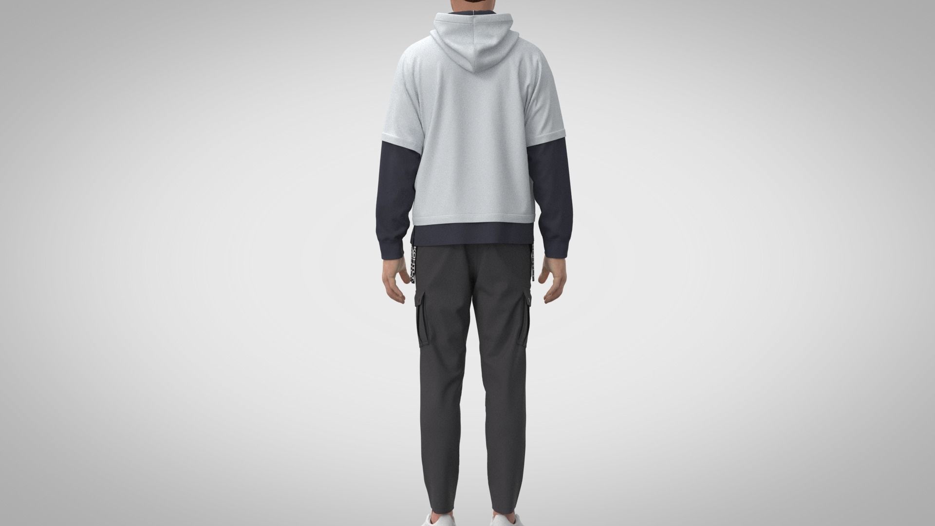 Two Piece Hoodie 3D model_5
