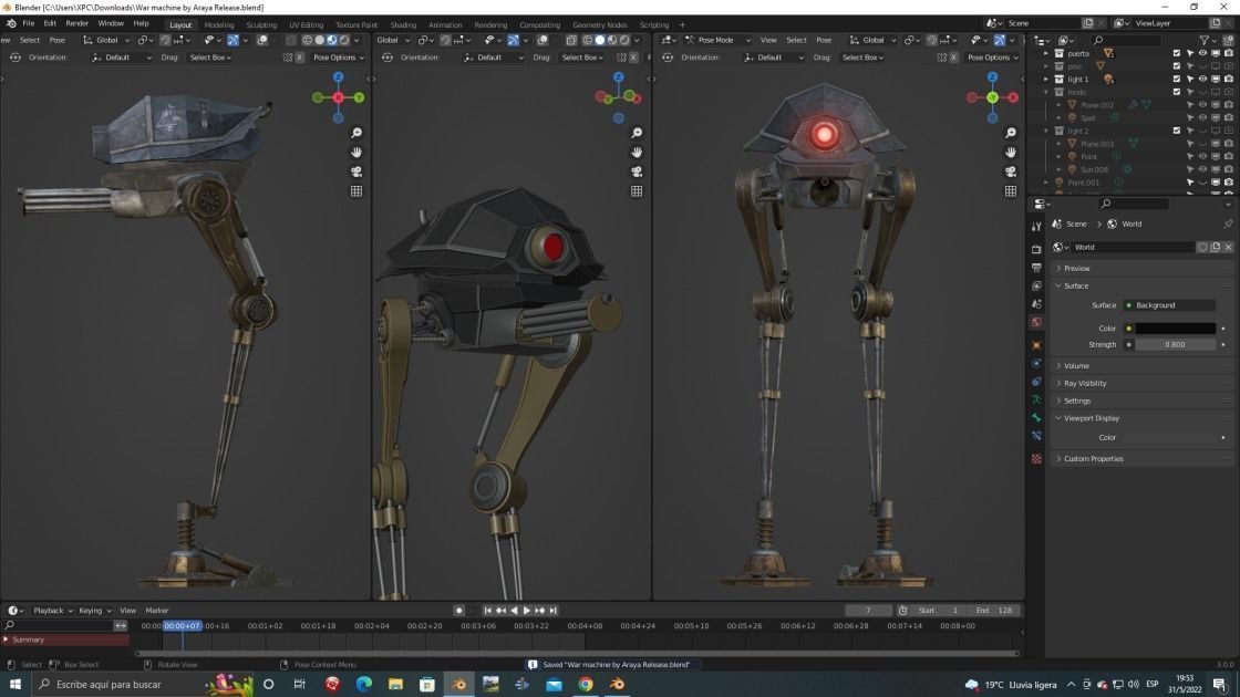 Number 9 Movie war robot 3D model_2