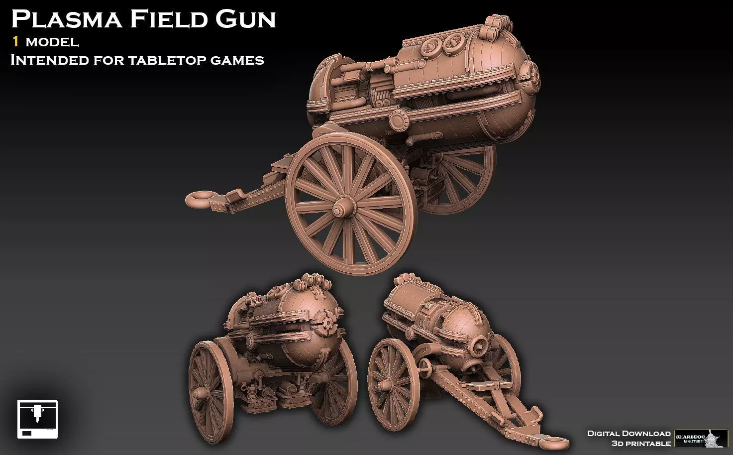 Plasma Field Cannon 3D print model